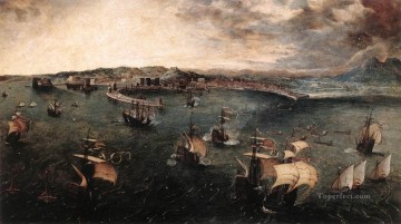 Batalla naval en el golfo de Nápoles Pieter Bruegel el Viejo, campesino renacentista flamenco Pinturas al óleo